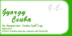 gyorgy csuba business card